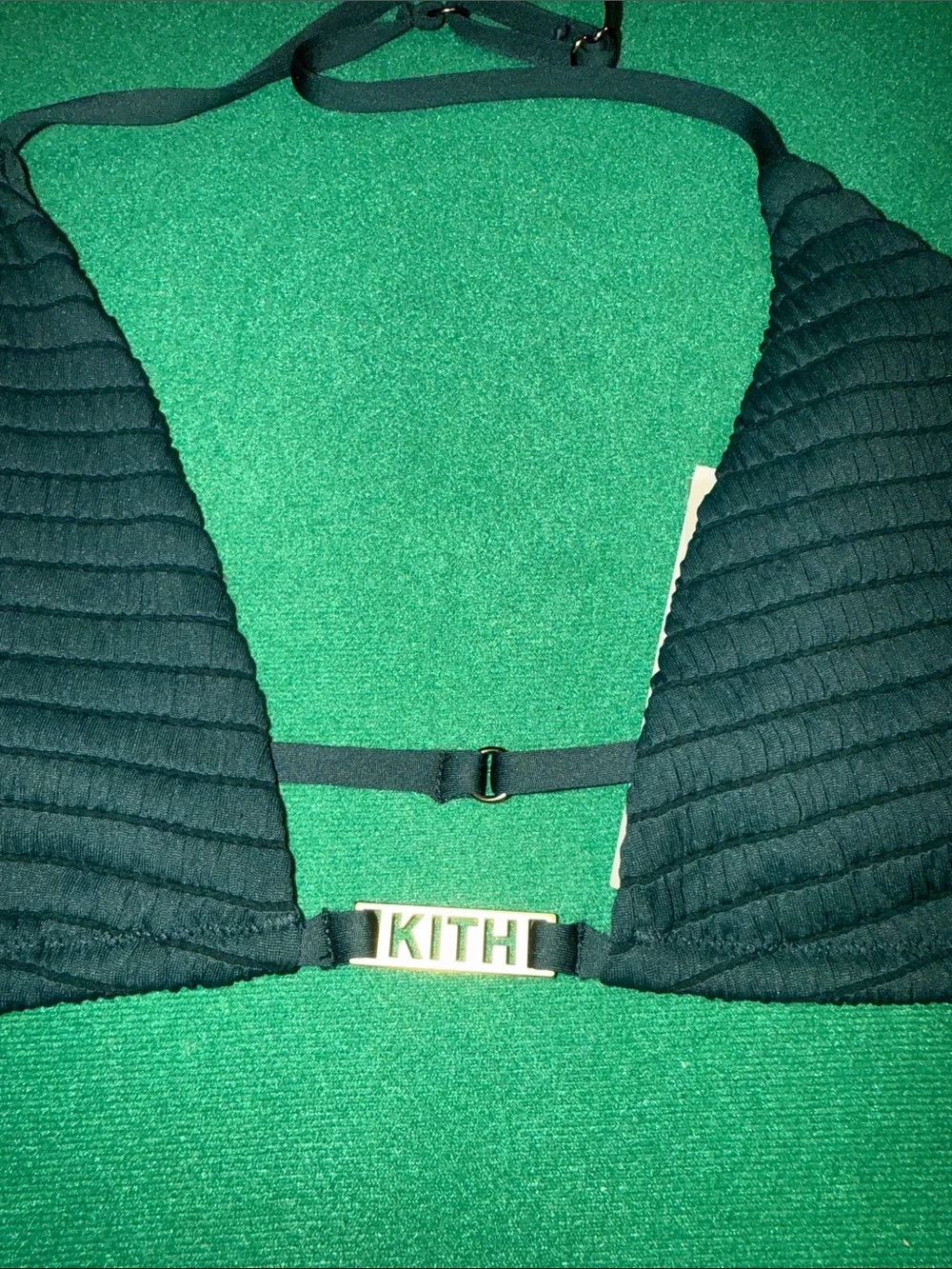 Kith Black Ribbed Triangle Bikini Top